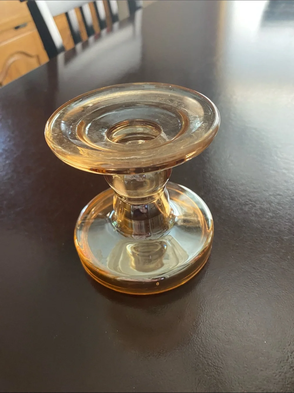 Amber Glass candle holder votive or pillar Candy Dish